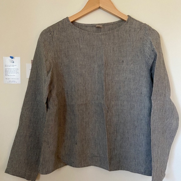 Old Linen Mill Long Sleeve Linen Top - Picture 1 of 3